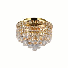 CWI Luminous 2 Light Flush Mount With Gold Finish