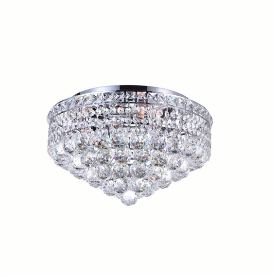 CWI Luminous 5 Light Flush Mount With Chrome Finish