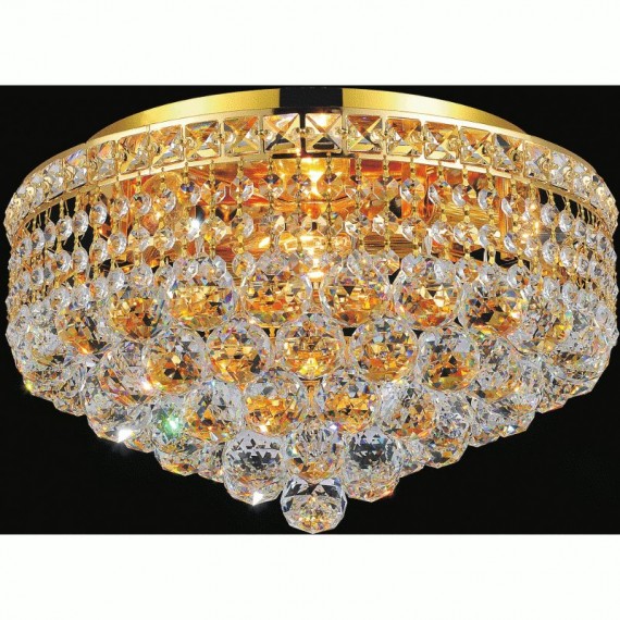 CWI Luminous 5 Light Flush Mount With Gold Finish