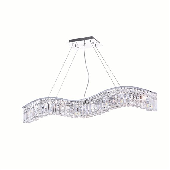 CWI Glamorous 7 Light Down Chandelier With Chrome Finish