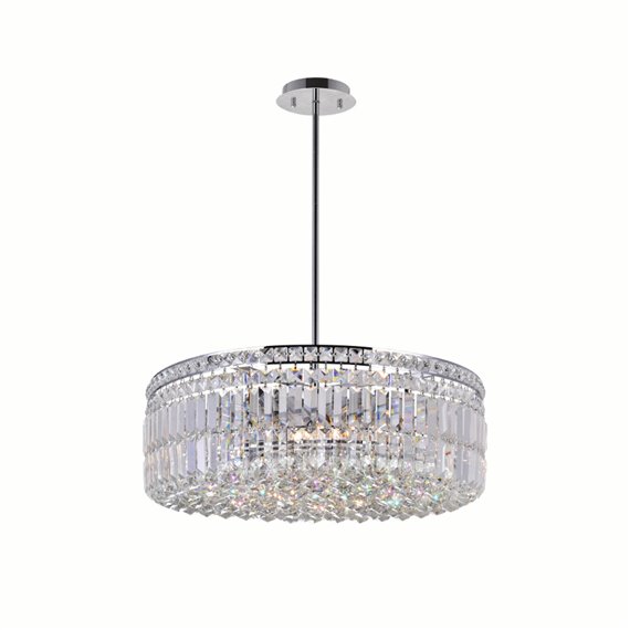 CWI Colosseum 10 Light Down Chandelier With Chrome Finish
