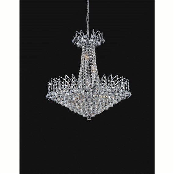 CWI Posh 22 Light Down Chandelier With Chrome Finish