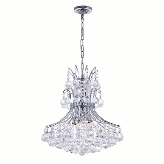 CWI Princess 8 Light Down Chandelier With Chrome Finish