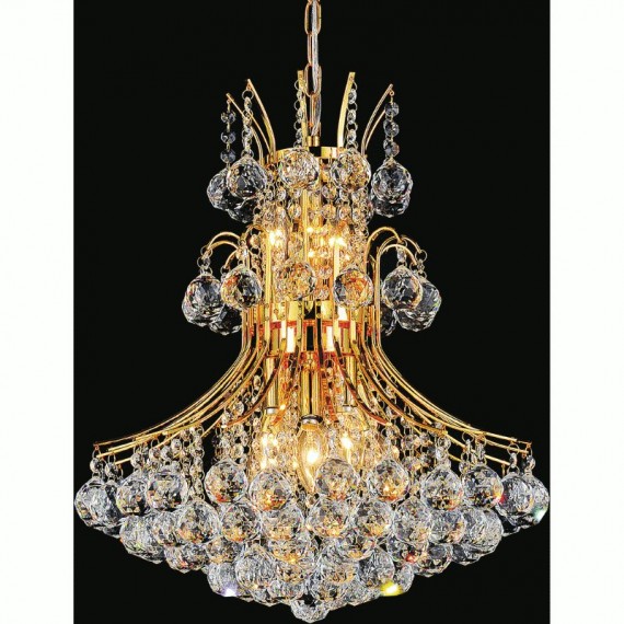 CWI Princess 10 Light Down Chandelier With Gold Finish