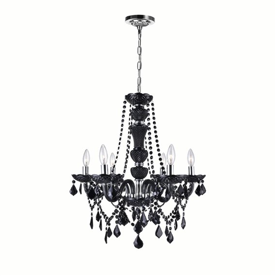 CWI Princeton 6 Light Up Chandelier With Chrome Finish