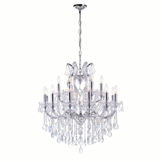 CWI Maria Theresa 19 Light Up Chandelier With Chrome Finish