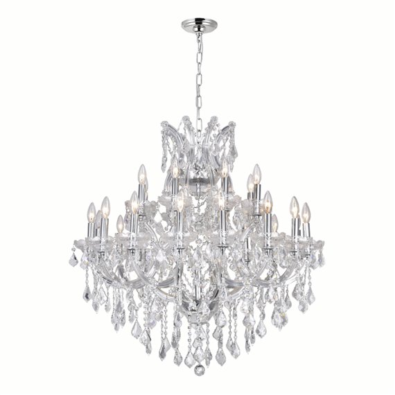 CWI Maria Theresa 25 Light Up Chandelier With Chrome Finish