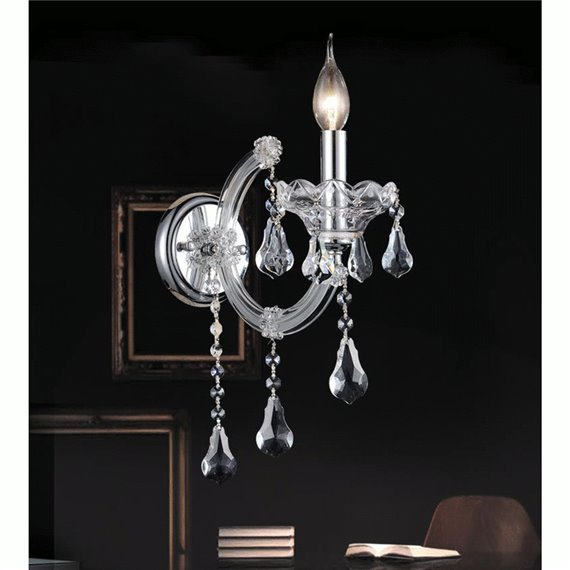 CWI Maria Theresa 1 Light Wall Sconce With Chrome Finish