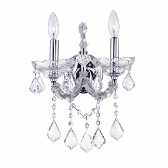 CWI Maria Theresa 2 Light Wall Sconce With Chrome Finish