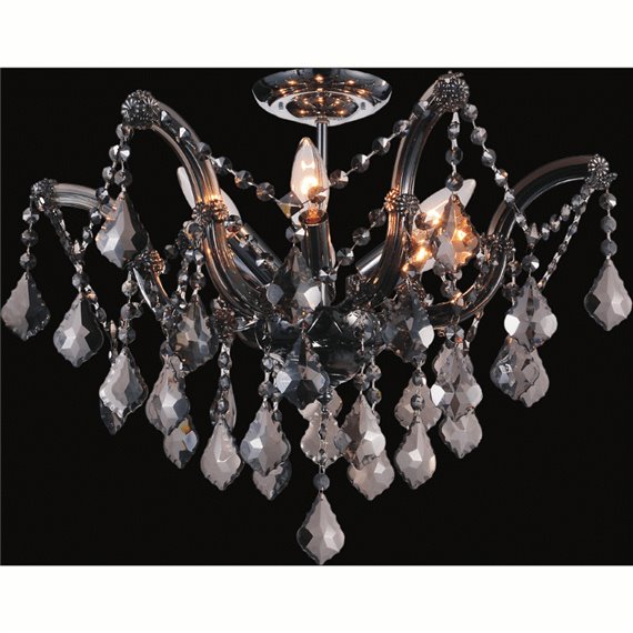 CWI Payton 6 Light Flush Mount With Chrome Finish