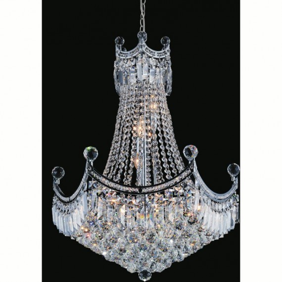 CWI Amanda 11 Light Down Chandelier With Chrome Finish