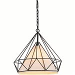 CWI Diamond 1 Light Down Pendant With Black Finish