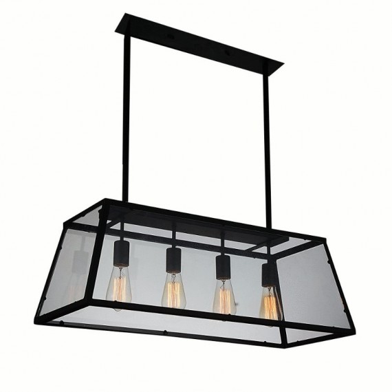 CWI Alyson 4 Light Down Chandelier With Black Finish