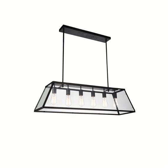 CWI Alyson 6 Light Down Chandelier With Black Finish