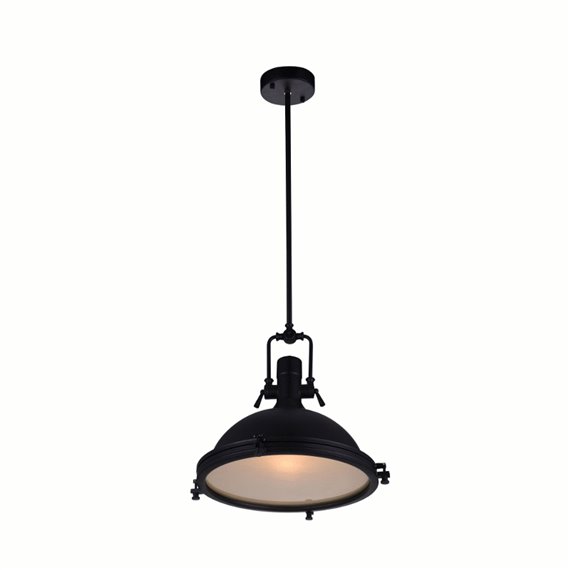 CWI Show 1 Light Down Pendant With Black Finish