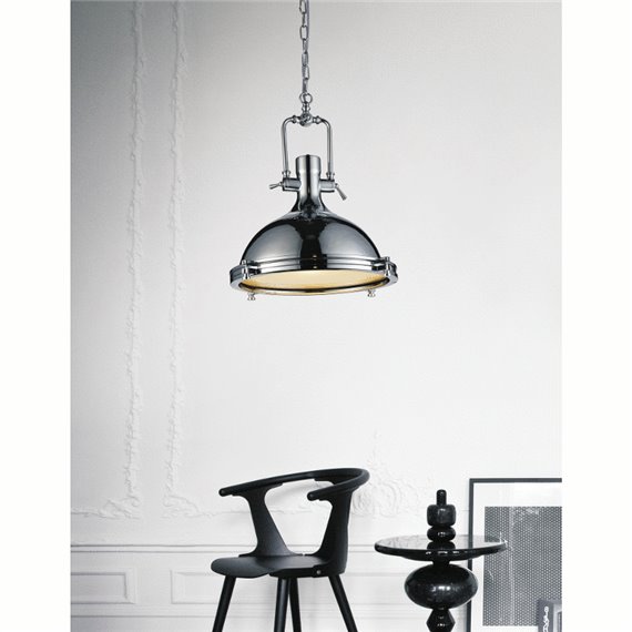 CWI Show 1 Light Down Pendant With Chrome Finish