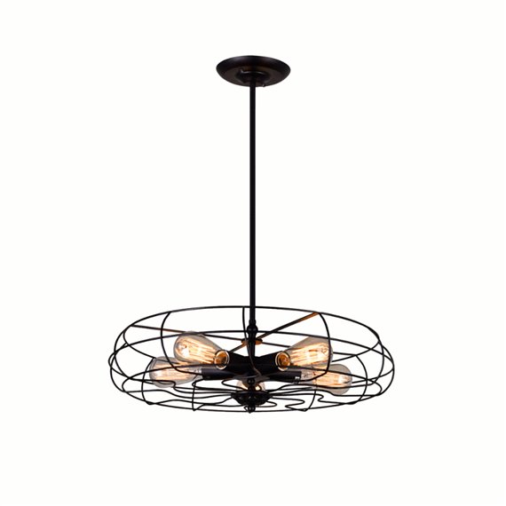 CWI Pamela 5 Light Pendant With Black Finish