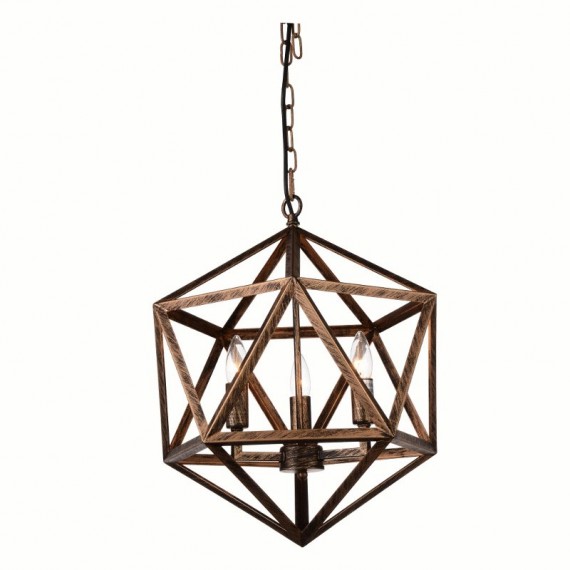 CWI Amazon 3 Light Up Pendant With Antique forged copper Finish