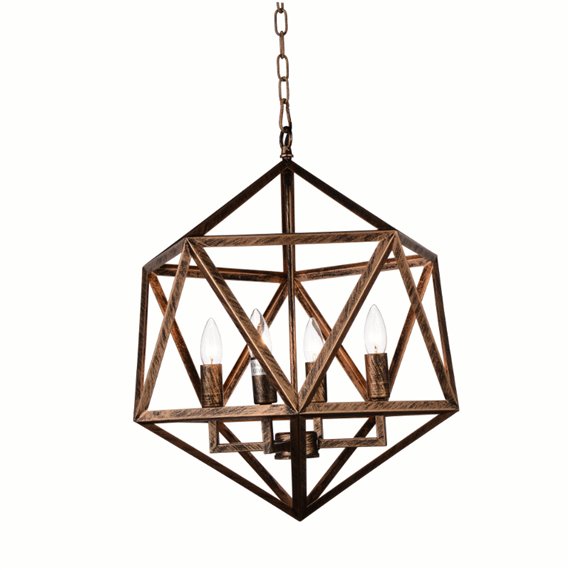 CWI Amazon 4 Light Up Pendant With Antique forged copper Finish
