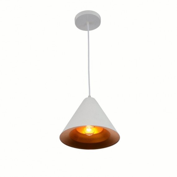 CWI Keila 1 Light Down Pendant With Matte White & Gold Finish