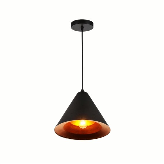 CWI Keila 1 Light Down Pendant With Black & Gold Finish