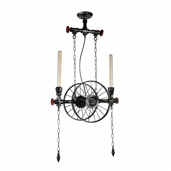 CWI Rio  2 Light Up Chandelier With Gray Finish