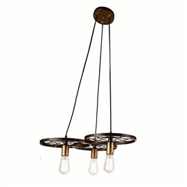 CWI Ravi  3 Light Down Chandelier With Black & Gold Finish