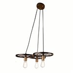 CWI Ravi  3 Light Down Chandelier With Black & Gold Finish