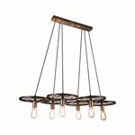 CWI Ravi  6 Light Down Chandelier With Black & Gold Finish