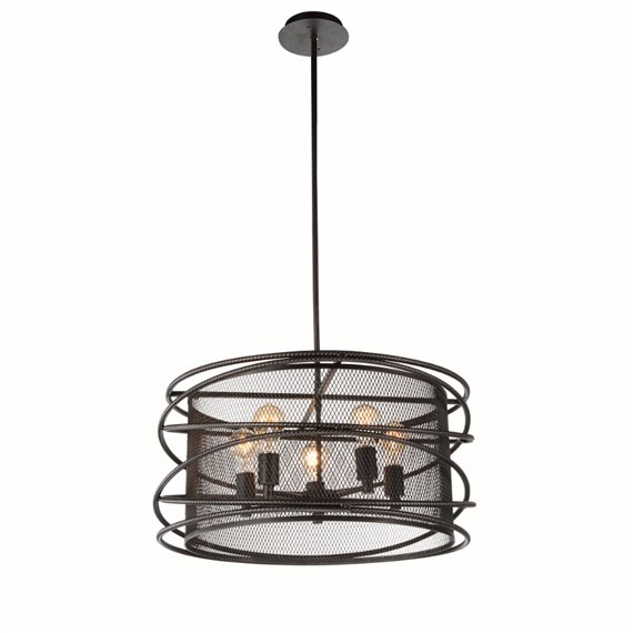 CWI Darya 5 Light Up Pendant With Brown Finish