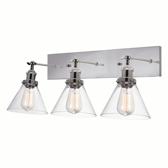 CWI Eustis 3 Light Wall Sconce With Polished Nickel Finish