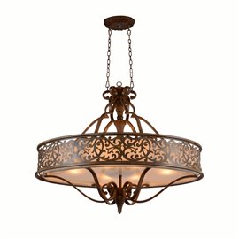 CWI Nicole 6 Light Drum Shade Chandelier With Brushed...