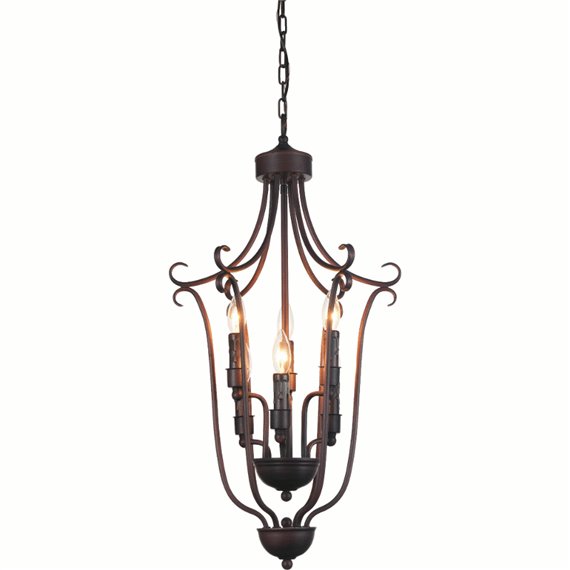 CWI Maddy 6 Light Up Chandelier With Oil Rubbed Brown Finish