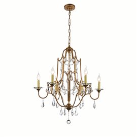 CWI Electra 6 Light Up Chandelier With Oxidized Bronze...