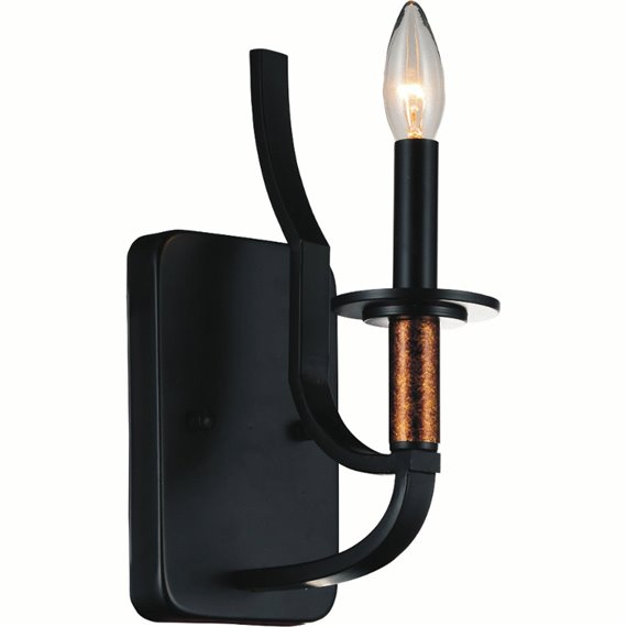 CWI Scarlet 1 Light Bathroom Sconce With Black Finish