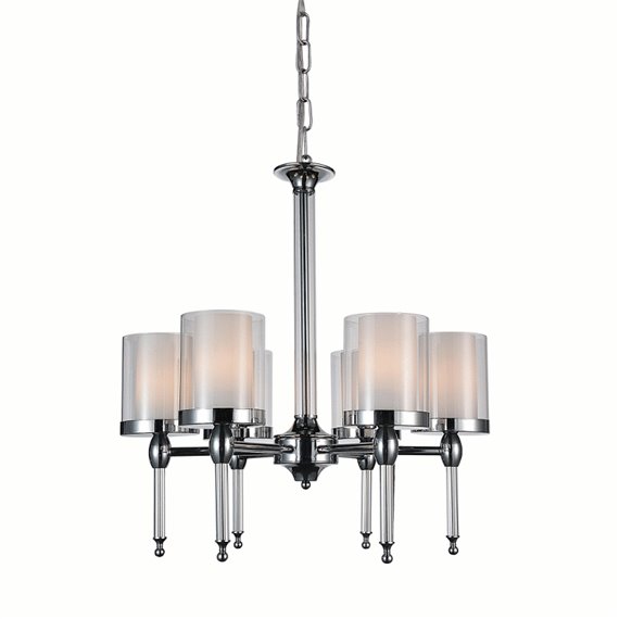 CWI Maybelle  6 Light Candle Chandelier With Chrome Finish