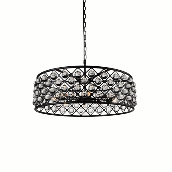 CWI Renous 8 Light Chandelier With Black Finish