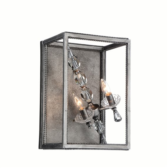 CWI Tapi 2 Light Wall Sconce With Luxor Silver Finish