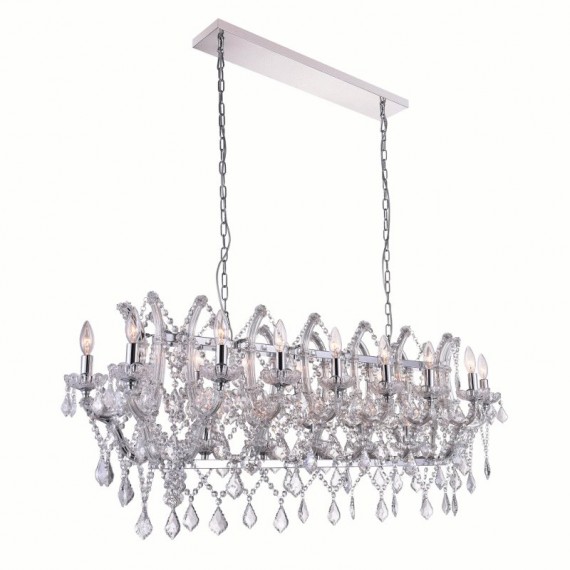 CWI Aleka 21 Light Candle Chandelier With Chrome Finish