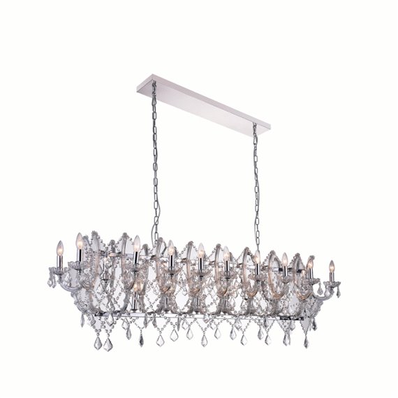 CWI Aleka 24 Light Candle Chandelier With Chrome Finish
