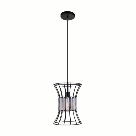 CWI Alethia 1 Light Down Pendant With Black Finish