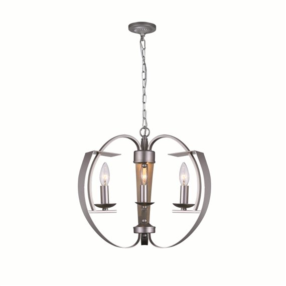 CWI Verbena 3 Light Chandelier With Pewter Finish