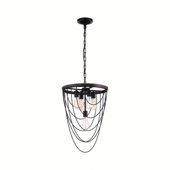 CWI Gala 5 Light Chandelier With Black Finish