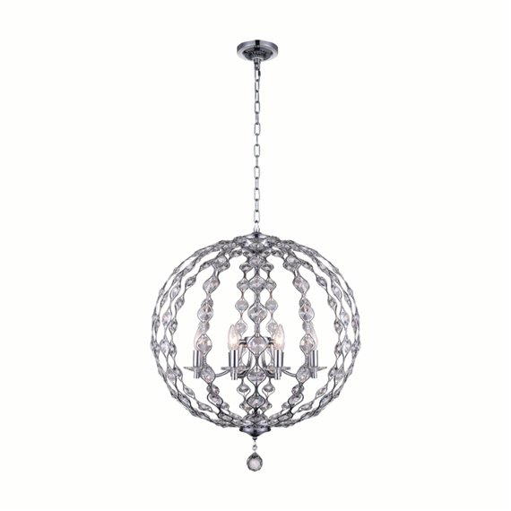 CWI Esia 8 Light Chandelier With Chrome Finish