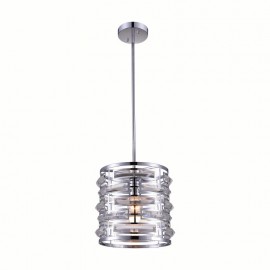 CWI Petia 1 Light Drum Shade Mini Chandelier With Chrome...