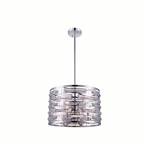 CWI Petia 4 Light Drum Shade Chandelier With Chrome Finish