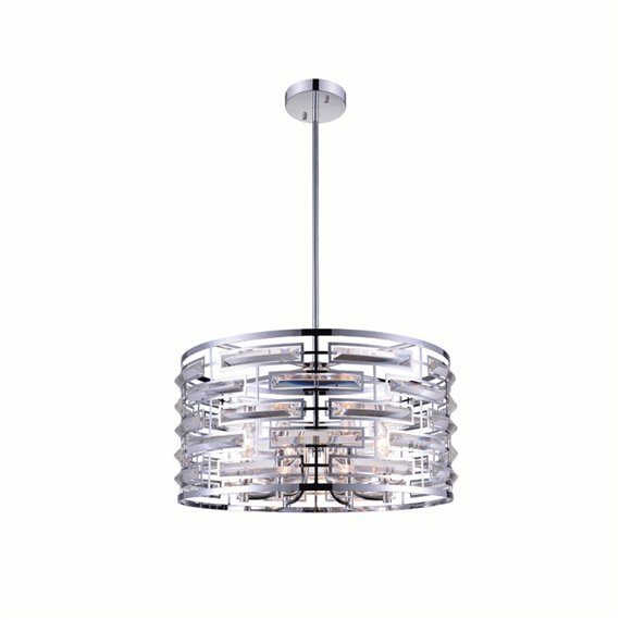 CWI Petia 6 Light Drum Shade Chandelier With Chrome Finish