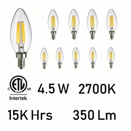 CWI  4.5 Watt E12 LED Bulb 2700K (Set of 10)