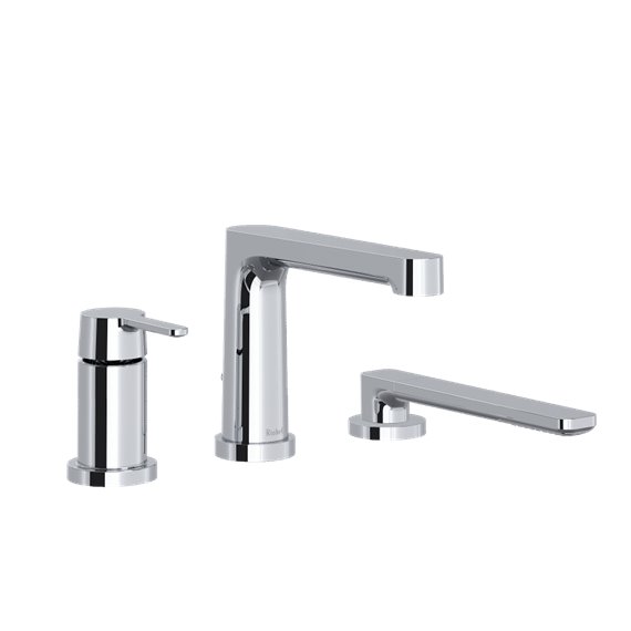 Riobel Nibi TNB16 3-Piece Type P Pressure Balance Deck-Mount Tub Filler With Handshower Trim