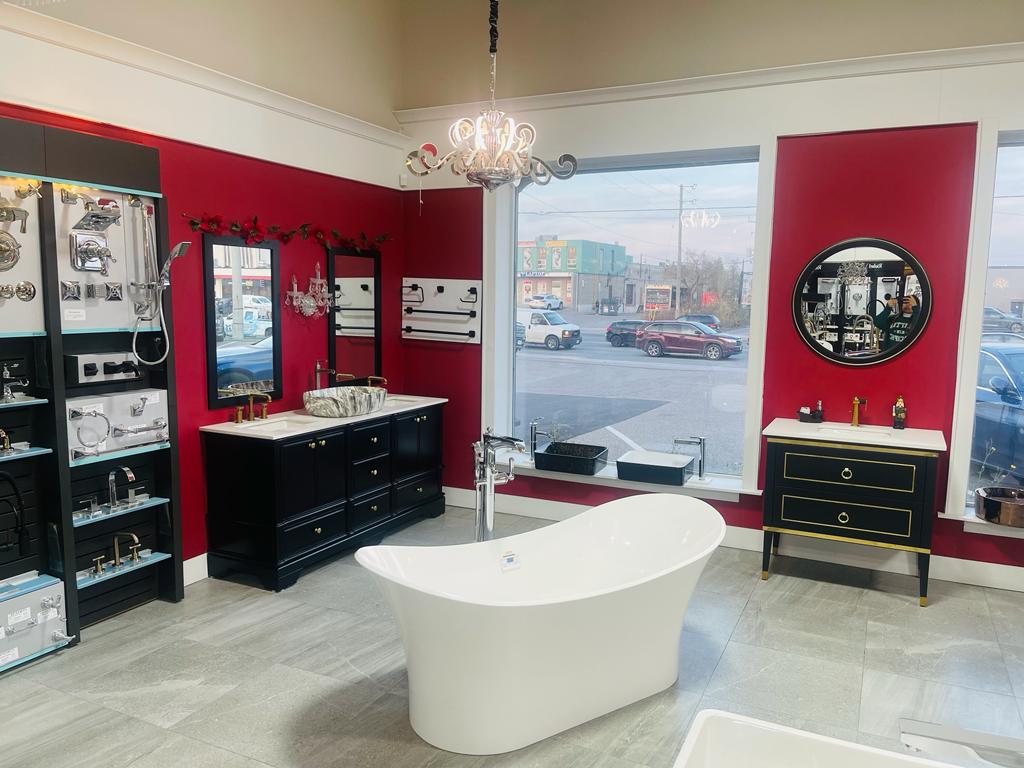 Bathroom vanities on display in Mississauga